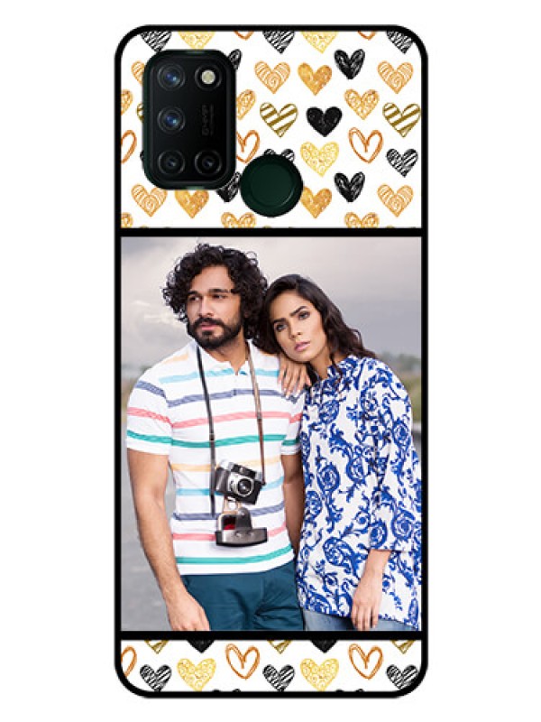 Custom Realme 7I Photo Printing on Glass Case  - Love Symbol Design