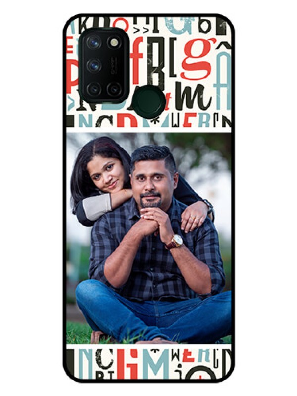 Custom Realme 7I Personalized Glass Phone Case  - Alphabet Design