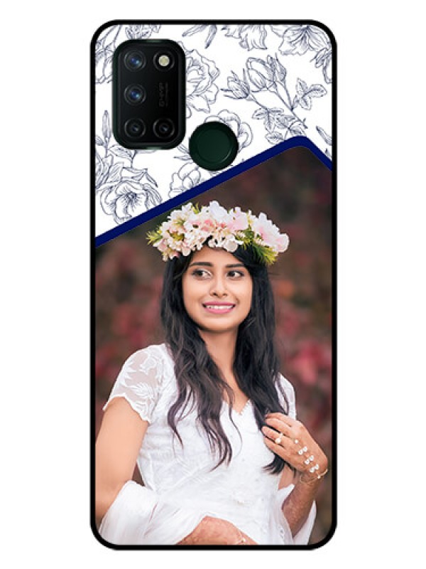 Custom Realme 7I Personalized Glass Phone Case  - Premium Floral Design