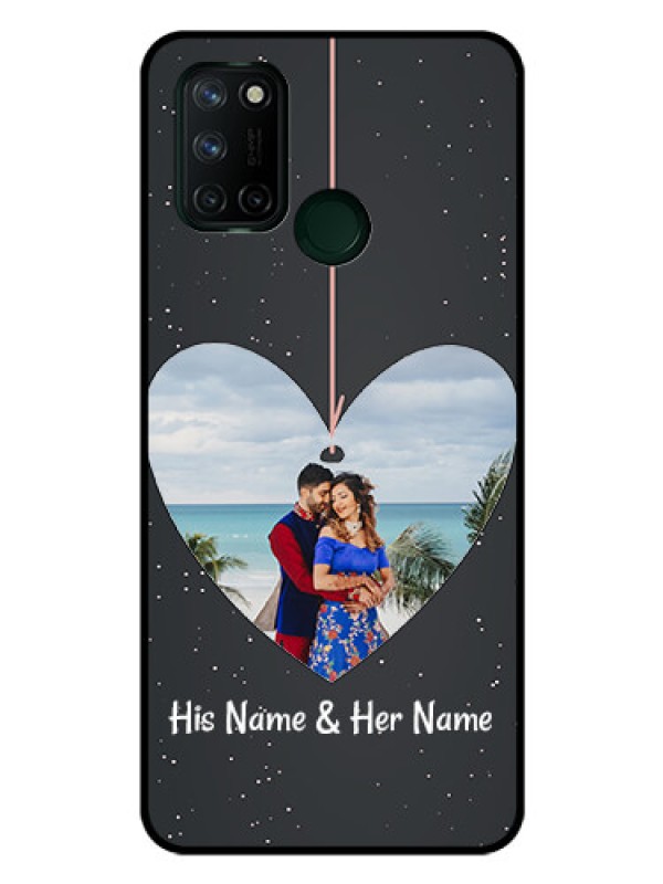 Custom Realme 7I Custom Glass Phone Case  - Hanging Heart Design