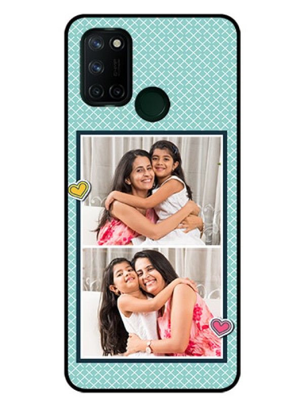Custom Realme 7I Custom Glass Phone Case  - 2 Image Holder with Pattern Design