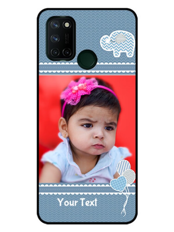 Custom Realme 7I Photo Printing on Glass Case  - with Kids Pattern Design