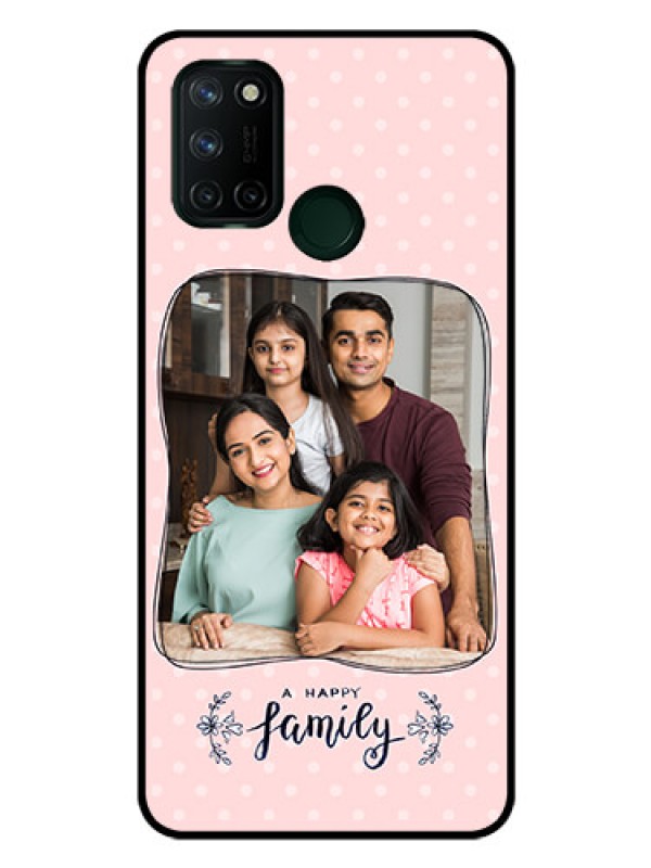 Custom Realme 7I Custom Glass Phone Case  - Family with Dots Design