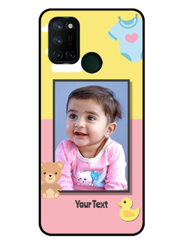 Custom Realme 7I Photo Printing on Glass Case  - Kids 2 Color Design