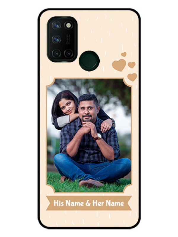 Custom Realme 7I Custom Glass Phone Case  - with confetti love design 