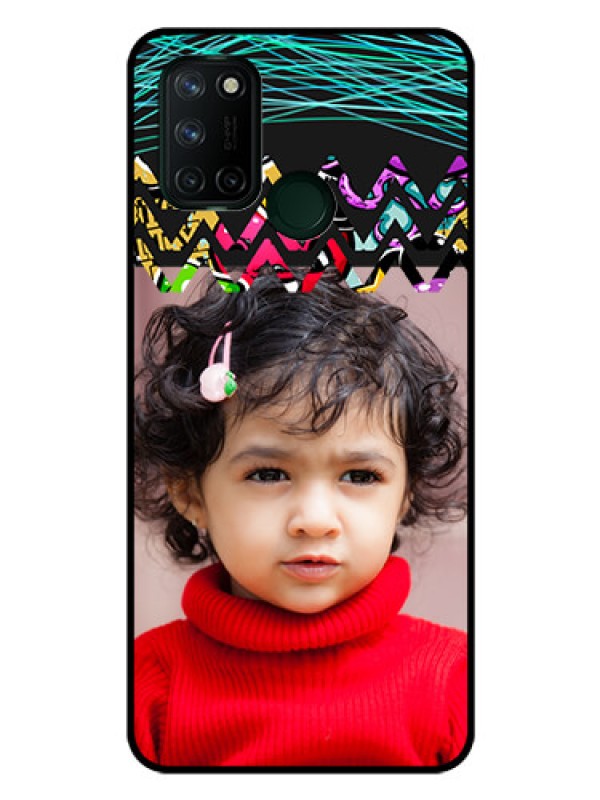 Custom Realme 7I Personalized Glass Phone Case  - Neon Abstract Design