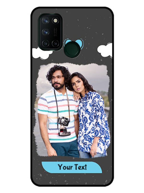 Custom Realme 7I Custom Glass Phone Case  - Splashes with love doodles Design