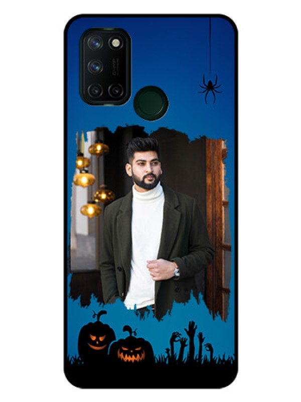 Custom Realme 7I Photo Printing on Glass Case  - with pro Halloween design 