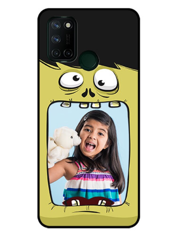 Custom Realme 7I Personalized Glass Phone Case  - Cartoon monster back case Design