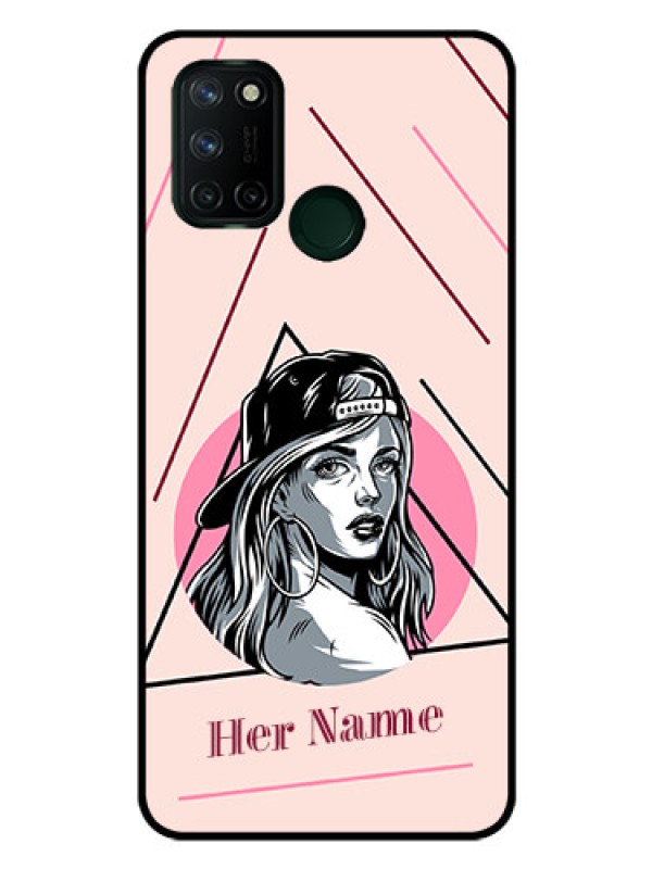 Custom Realme 7i Personalized Glass Phone Case - Rockstar Girl Design