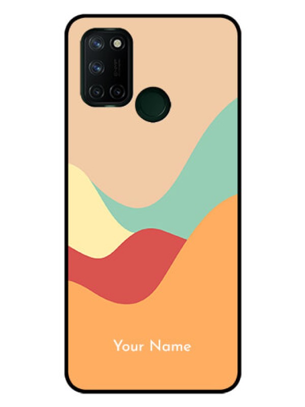 Custom Realme 7i Personalized Glass Phone Case - Ocean Waves Multi-colour Design