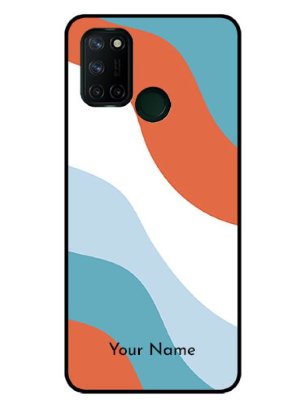 Custom Realme 7i Custom Glass Mobile Case - coloured Waves Design