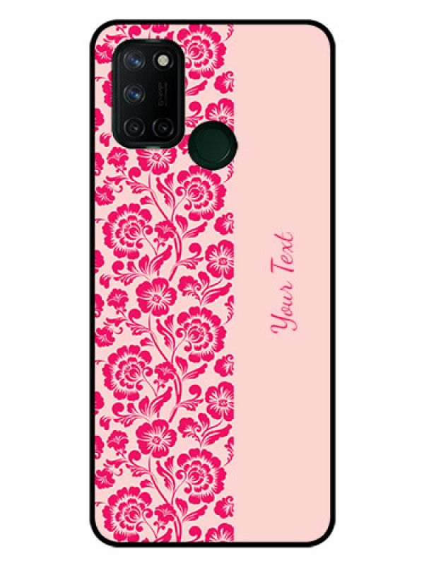 Custom Realme 7i Custom Glass Phone Case - Attractive Floral Pattern Design