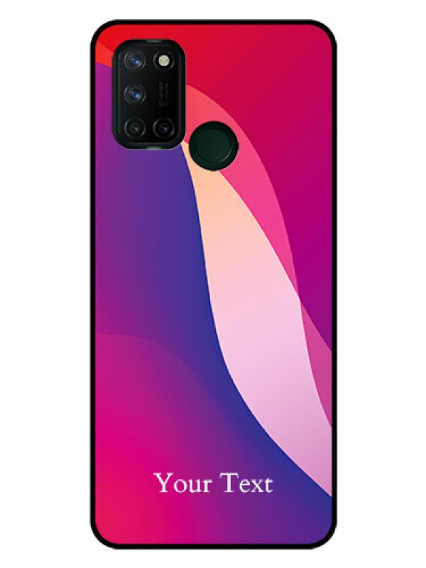 Custom Realme 7i Personalized Glass Phone Case - Digital abstract Overlap Design