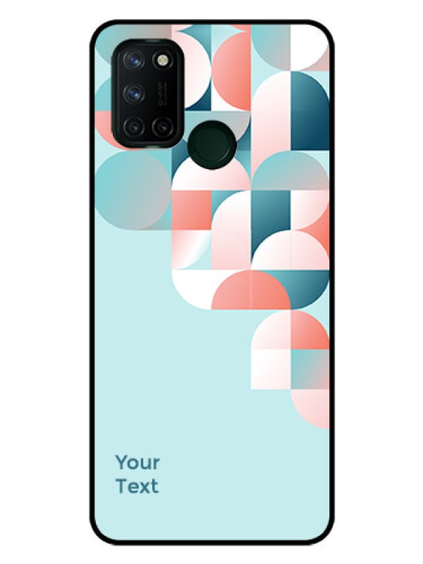 Custom Realme 7i Custom Glass Phone Case - Stylish Semi-circle Pattern Design