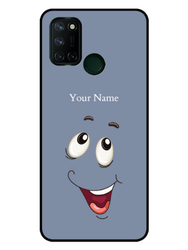 Custom Realme 7i Photo Printing on Glass Case - Laughing Cartoon Face Design