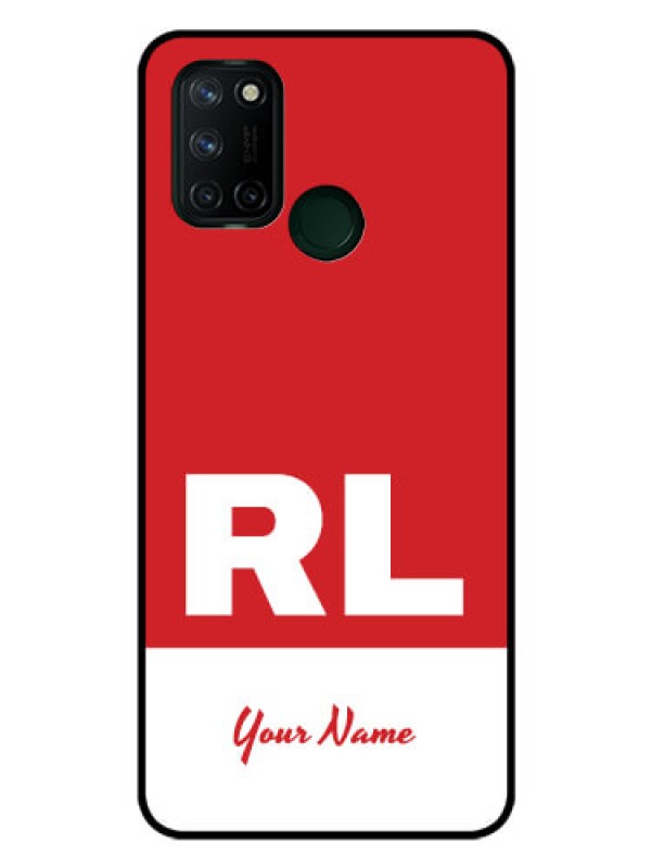 Custom Realme 7i Personalized Glass Phone Case - dual tone custom text Design
