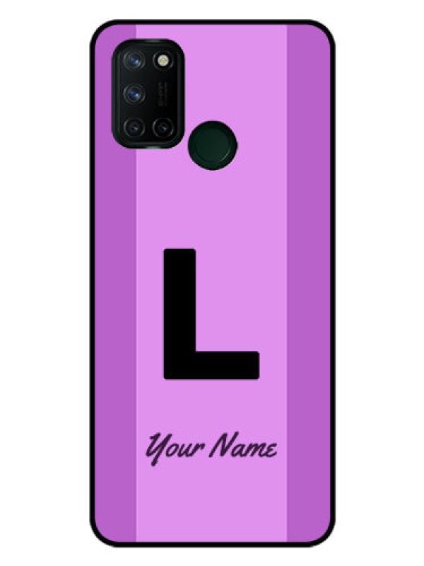 Custom Realme 7i Custom Glass Phone Case - Tricolor custom text Design