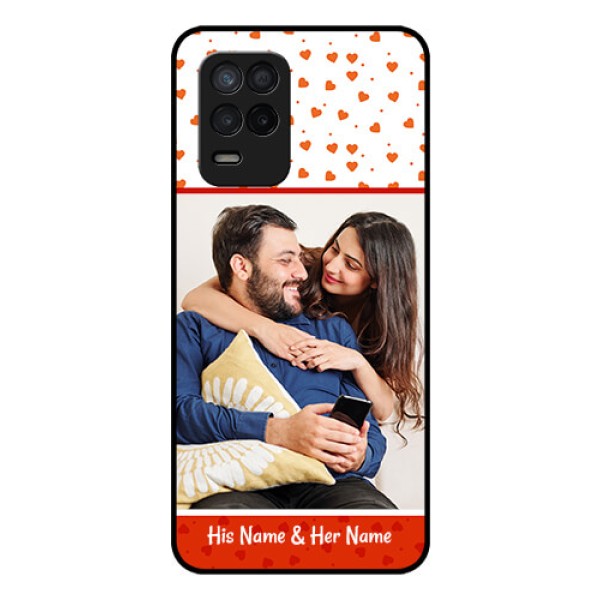 Realme 8 5G Custom Glass Phone Case - Orange Love Symbol Design