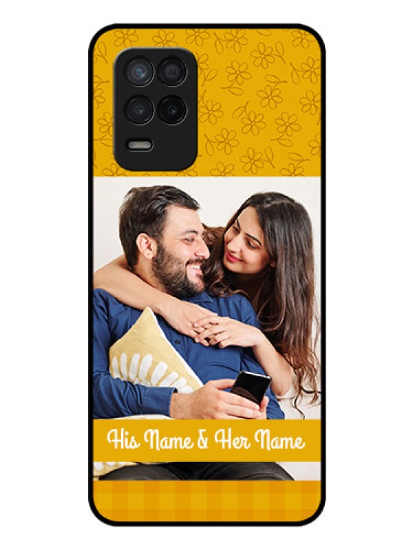 Custom Realme 8 5G Custom Glass Mobile Case - Yellow Floral Design