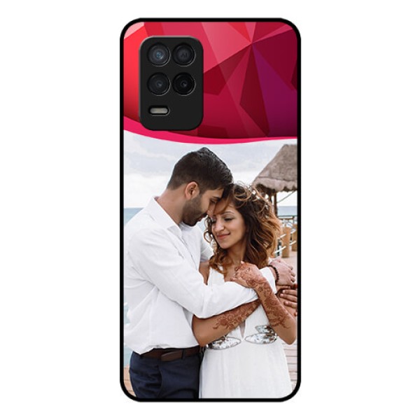 Realme 8 5G Custom Glass Mobile Case - Red Abstract Design