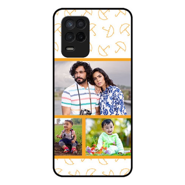 Realme 8 5G Custom Glass Mobile Case - Yellow Pattern Design