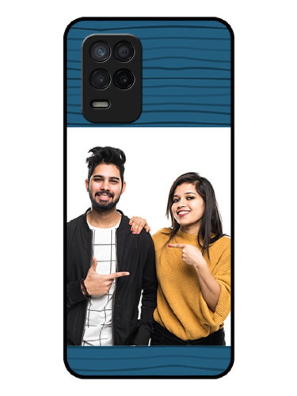 Custom Realme 8 5G Custom Glass Phone Case - Blue Pattern Cover Design