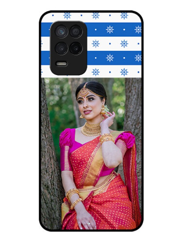 Custom Realme 8 5G Photo Printing on Glass Case - Snow Pattern Design