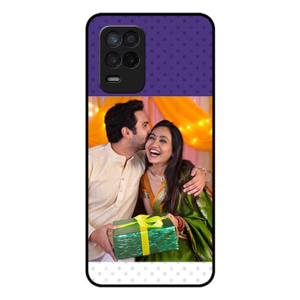 Realme 8 5G Personalized Glass Phone Case - Violet Pattern Design