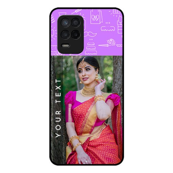 Realme 8 5G Custom Glass Mobile Case - Birthday Icons Design
