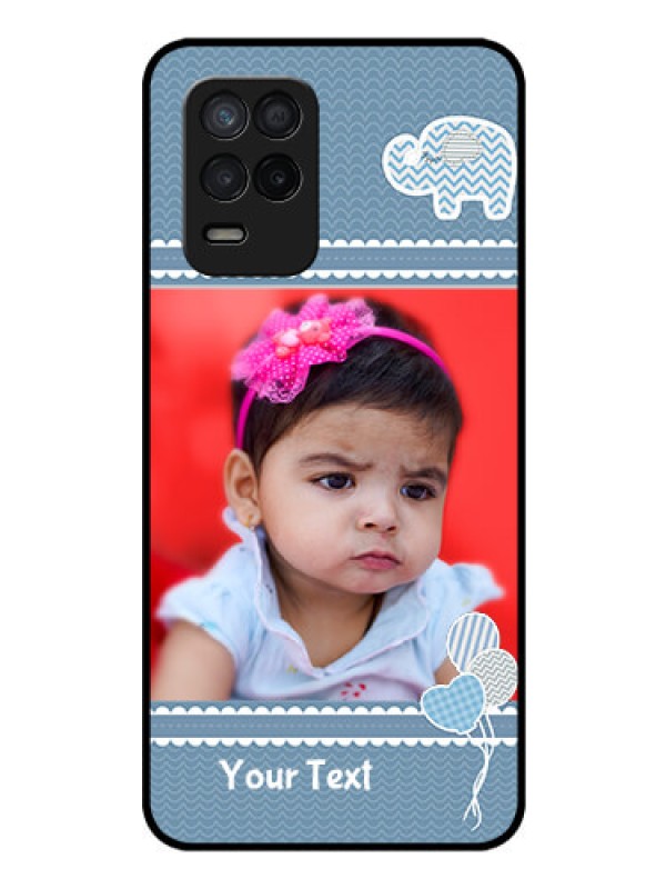 Custom Realme 8 5G Photo Printing on Glass Case - with Kids Pattern Design