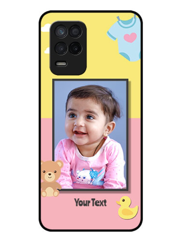 Custom Realme 8 5G Photo Printing on Glass Case - Kids 2 Color Design