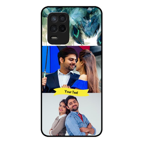 Realme 8 5G Personalized Glass Phone Case - Image with Boho Peacock Feather Design Realme 8 5G Personalized Glass Phone Case - Image with Boho Peacock Feather Design