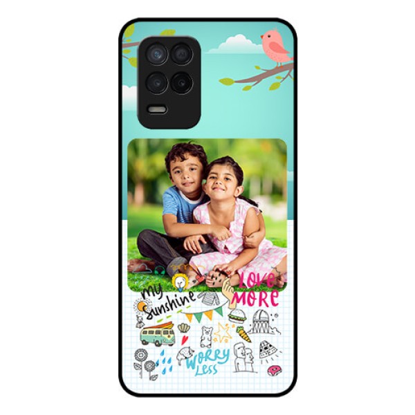 Realme 8 5G Photo Printing on Glass Case - Doodle love Design