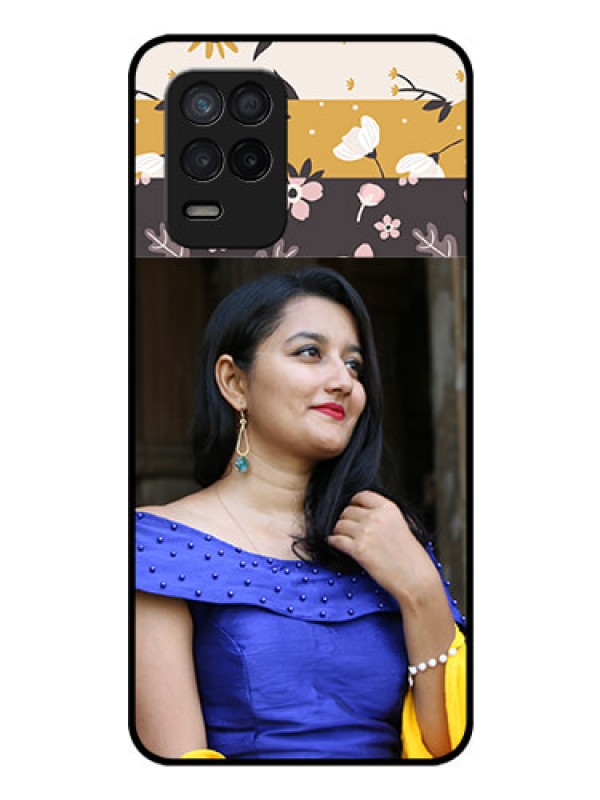 Custom Realme 8 5G Custom Glass Phone Case - Stylish Floral Design