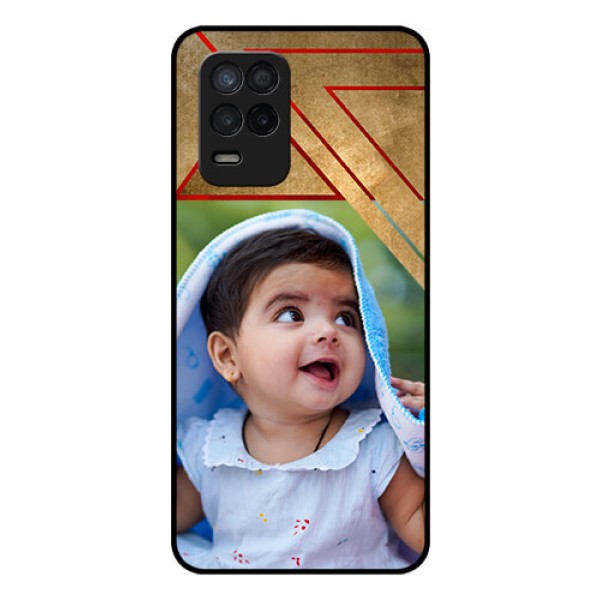 Realme 8 5G Personalized Glass Phone Case - Gradient Abstract Texture Design