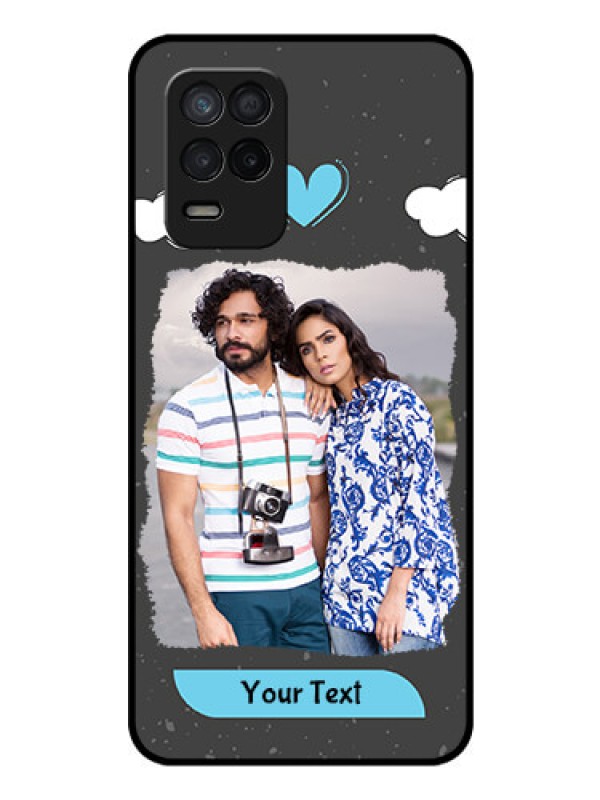 Custom Realme 8 5G Custom Glass Phone Case - Splashes with love doodles Design