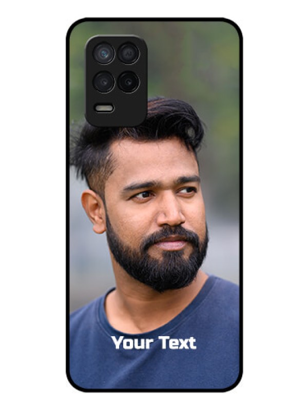 Custom Realme 8 5G Glass Mobile Cover: Photo with Text
