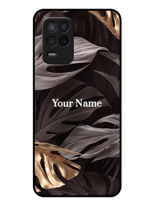 Custom Realme 8 5G Personalised Glass Phone Case - Wild Leaves digital paint Design