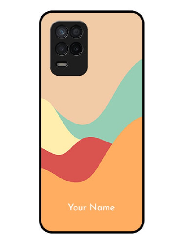 Custom Realme 8 5G Personalized Glass Phone Case - Ocean Waves Multi-colour Design