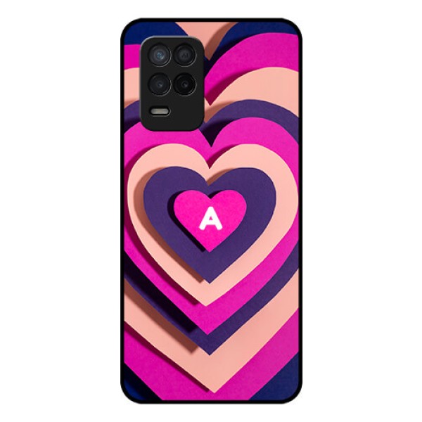 Realme 8 5G Custom Glass Mobile Case - Cute Heart Pattern Design Realme 8 5G Custom Glass Mobile Case - Cute Heart Pattern Design
