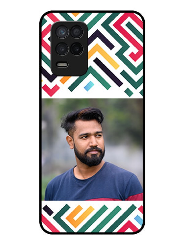 Custom Realme 8 5G Personalized Glass Phone Case - Colorful Maze Pattern Design