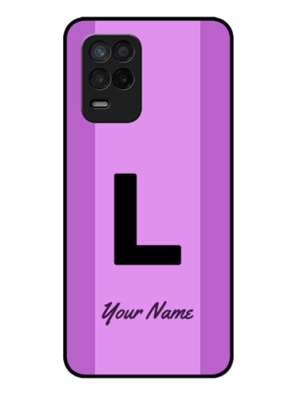 Custom Realme 8 5G Custom Glass Phone Case - Tricolor custom text Design