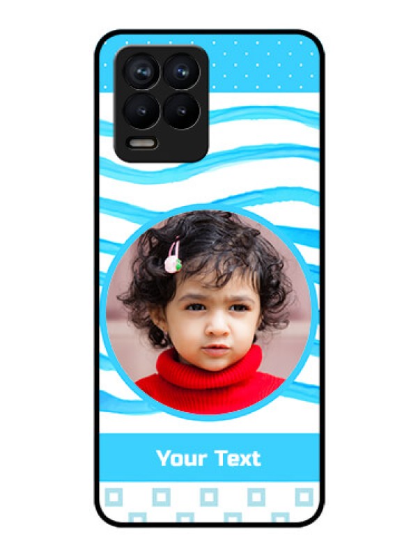 Custom Realme 8 Pro Custom Glass Phone Case - Simple Blue Case Design