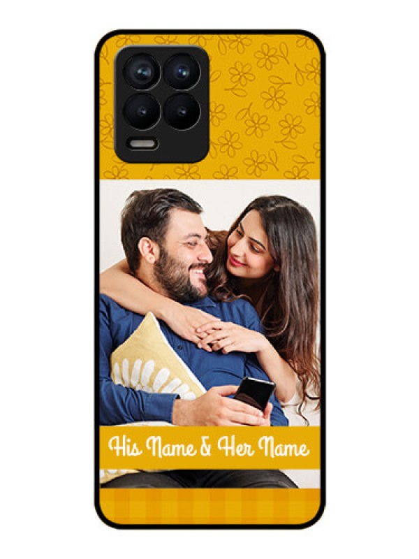 Custom Realme 8 Pro Custom Glass Mobile Case - Yellow Floral Design