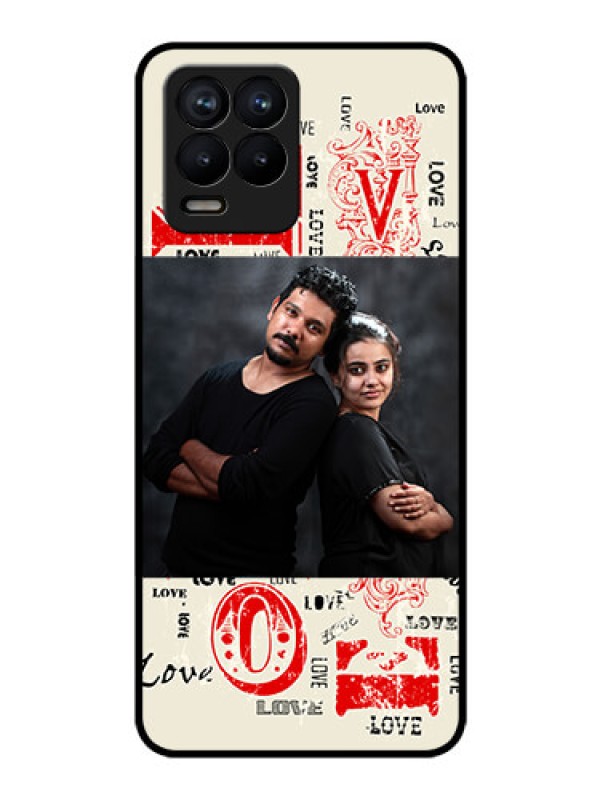 Custom Realme 8 Pro Photo Printing on Glass Case - Trendy Love Design Case