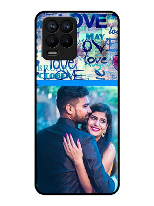 Custom Realme 8 Pro Custom Glass Mobile Case - Colorful Love Design