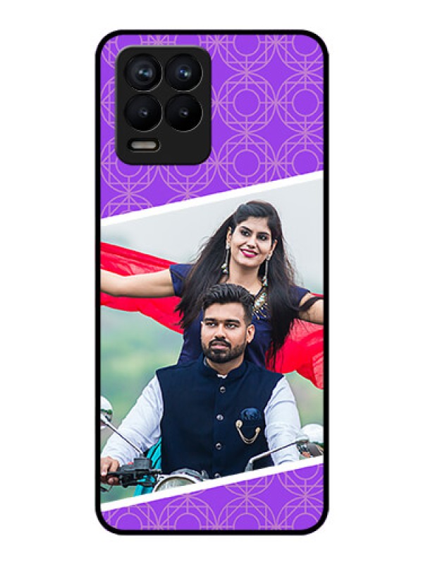 Custom Realme 8 Pro Custom Glass Phone Case - Violet Pattern Design