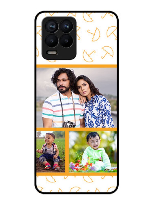 Custom Realme 8 Pro Custom Glass Mobile Case - Yellow Pattern Design