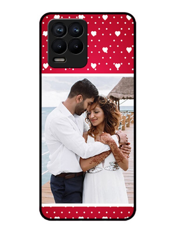 Custom Realme 8 Pro Photo Printing on Glass Case - Hearts Mobile Case Design
